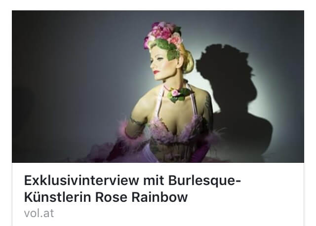 Burlesque Tänzerin Burlesque Show Rose Rainbow Blonde bombshell Burlesque Interview